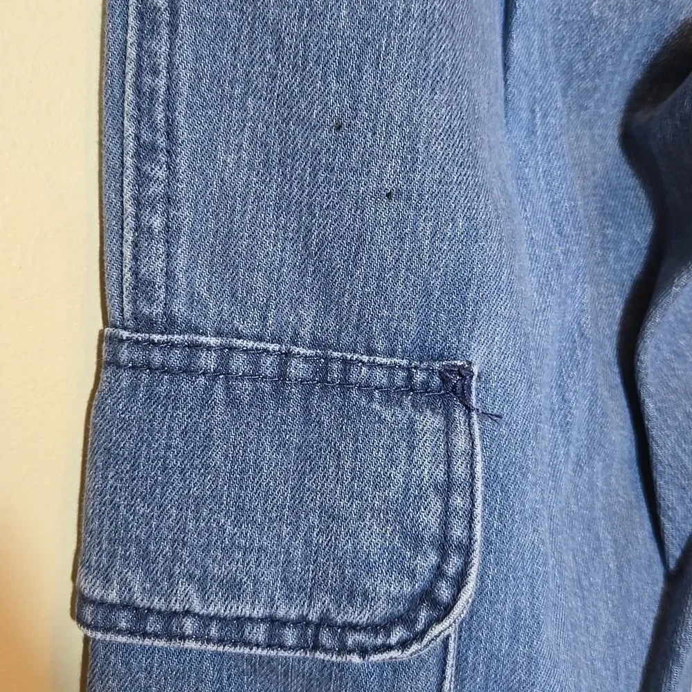 Vintage Old Navy‎ True Y2K Wide Leg Cargo Jeans Girls 14 New Old Stock Utility